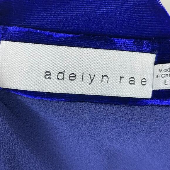 Adalyn Ray Royal Blue Velvet Maxi Dress Size L Crisscross Back Lined Whimsigoth - Picture 7 of 8